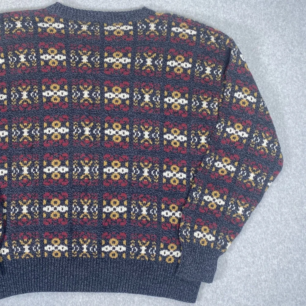 Vintage OshKosh B'gosh Sweater Mens XL Multi Colo Geometric Knit Made in USA